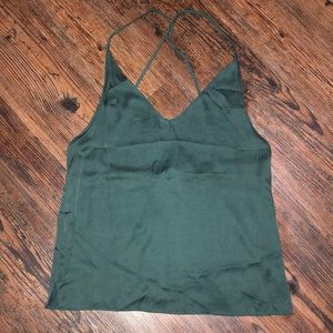 Lumiere Emerald Green Strappy silk Tank